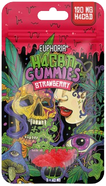 Euphoria H4CBD Gummies Strawberry, 3 pcs x 40 mg, 120 mg