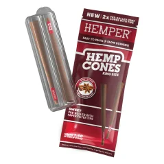 HEMPER King Size Hemp Cones With Paper Tip 2pk - Sweet, Display box 12 pcs