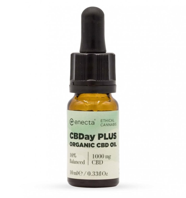 Enecta CBDay Plus Organic Hemp Extract CBD oil 10%, 1000 mg, 10 ml