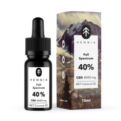Hemnia Olio di cocco CBD MCT a spettro completo 40%, 4000 mg, 10 ml