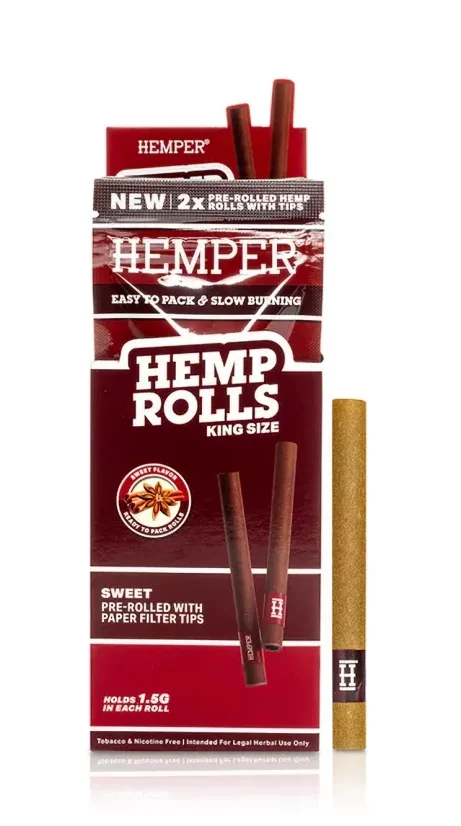 HEMPER Hemp Rolls King Size con Filtro in Carta 2pz - Sweet (12 pz/scatola espositiva)