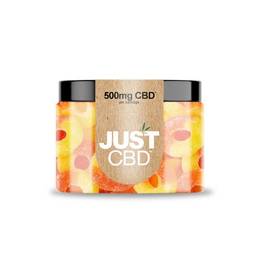 JustCBD Gummies Peach Rings 250 mg - 750 mg CBD