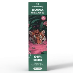 Canntropy CBG Vape Pen Guava Gelato, 1 ml, 95% CBG — displeja kaste 10 gab.