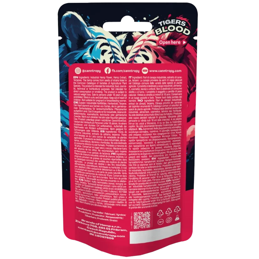 Canntropy CBG9 Flowers Tigers Blood, CBG9 85% quality, 1-100 g