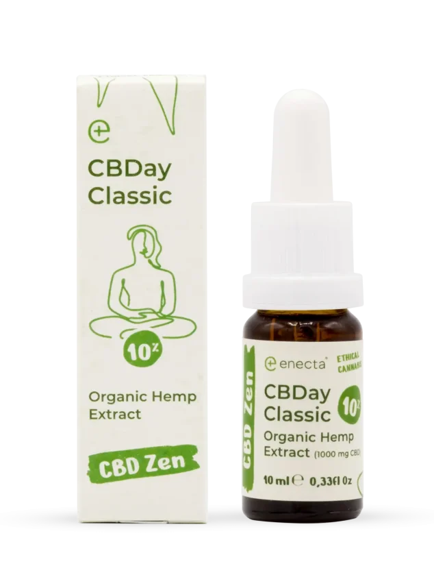 Enecta CBDay Plus Organic Hemp Extract CBD oil 10%, 1000 mg, 10 ml