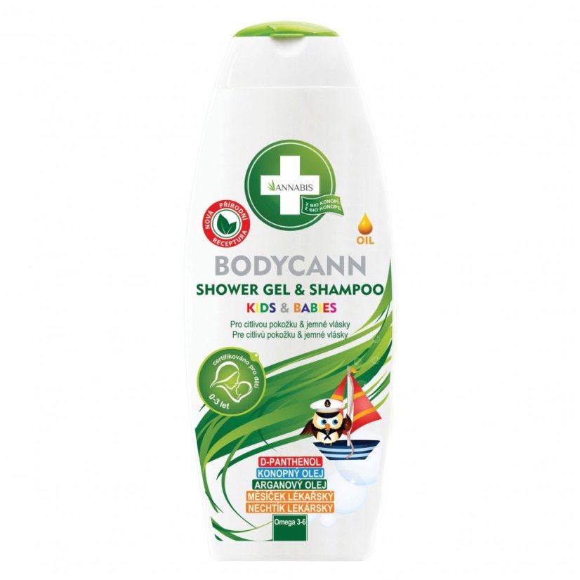 Annabis Boddycann KIDS & BABIES 2in1 dušas želeja un šampūns, 250 ml