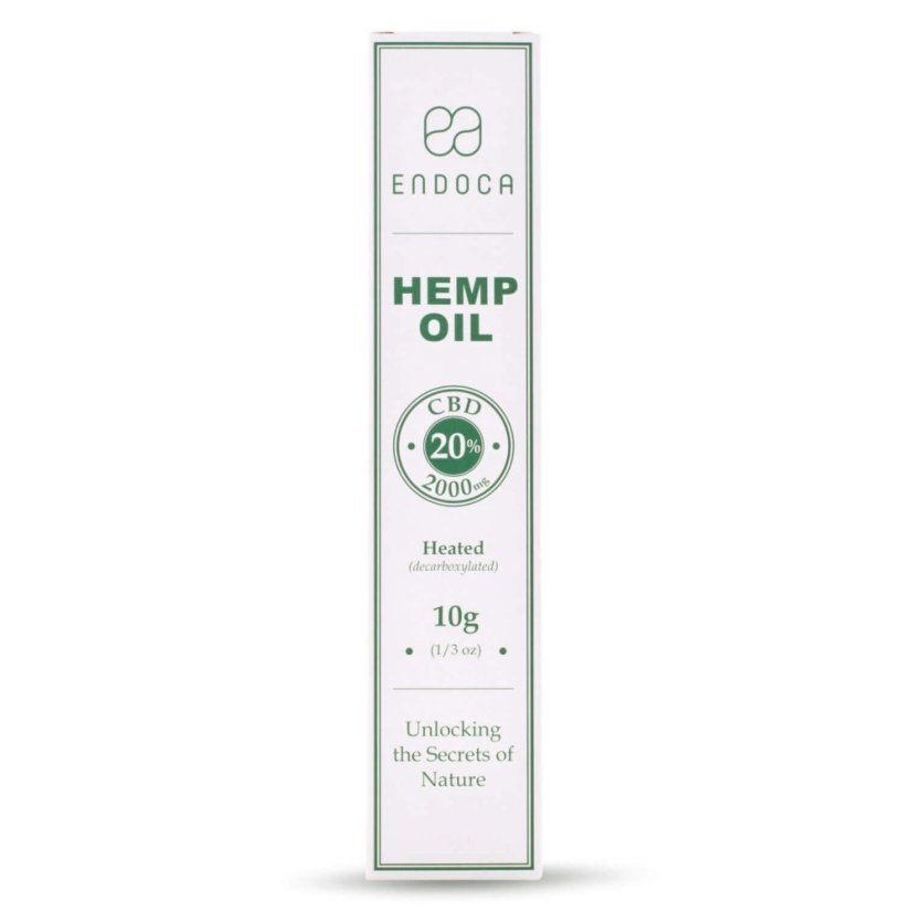 Endoca Kaņepju eļļas ekstrakts 2000 mg CBD (20%), 10 g šļirce