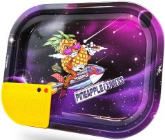 Best Buds Pineapple Express Pieni metallirullatarjotin magneettimyllykortilla