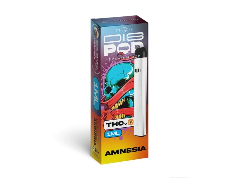 Czech CBD THCV Vape Pen disPOD Amnesia, 25 % THCV, 67 % CBG, 1 ml
