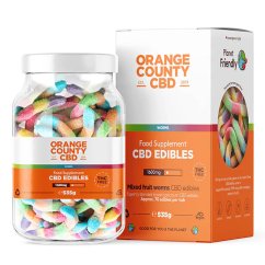 Orange County CBD Gummies Worms, 70 gab, 1600 mg CBD, 535 g