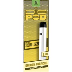 Czech CBD 10-OH-HHC Vape Pen disPOD Golden Tobacco, 90 % 10-OH-HHC, 1 ml