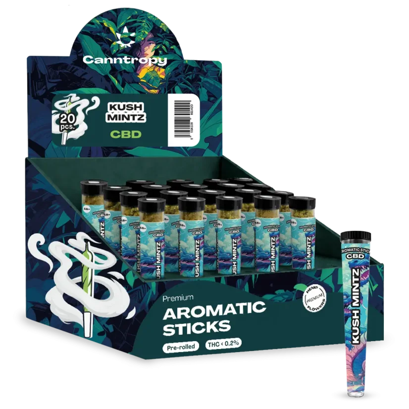 Canntropy CBD prerolli Kush Mintz, displeja kaste 20 gab.