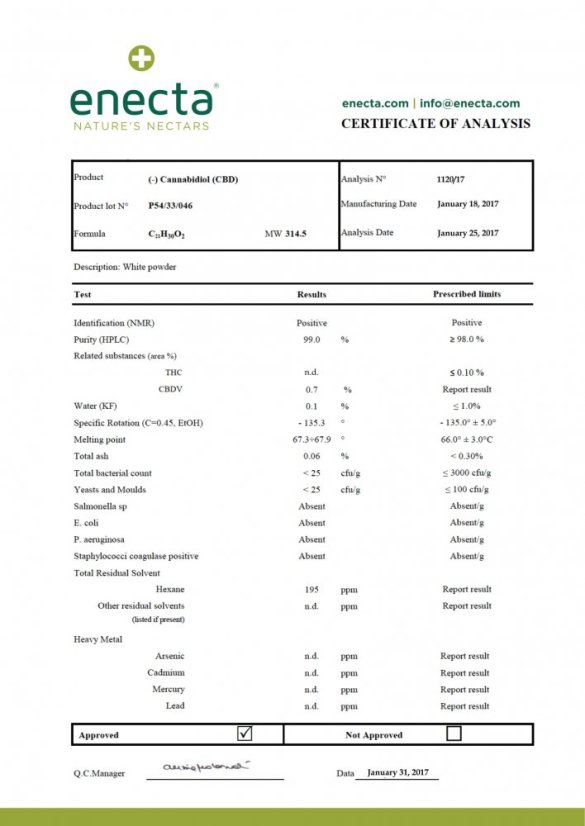 Enecta CBD Кристали (99%), 1000 mg