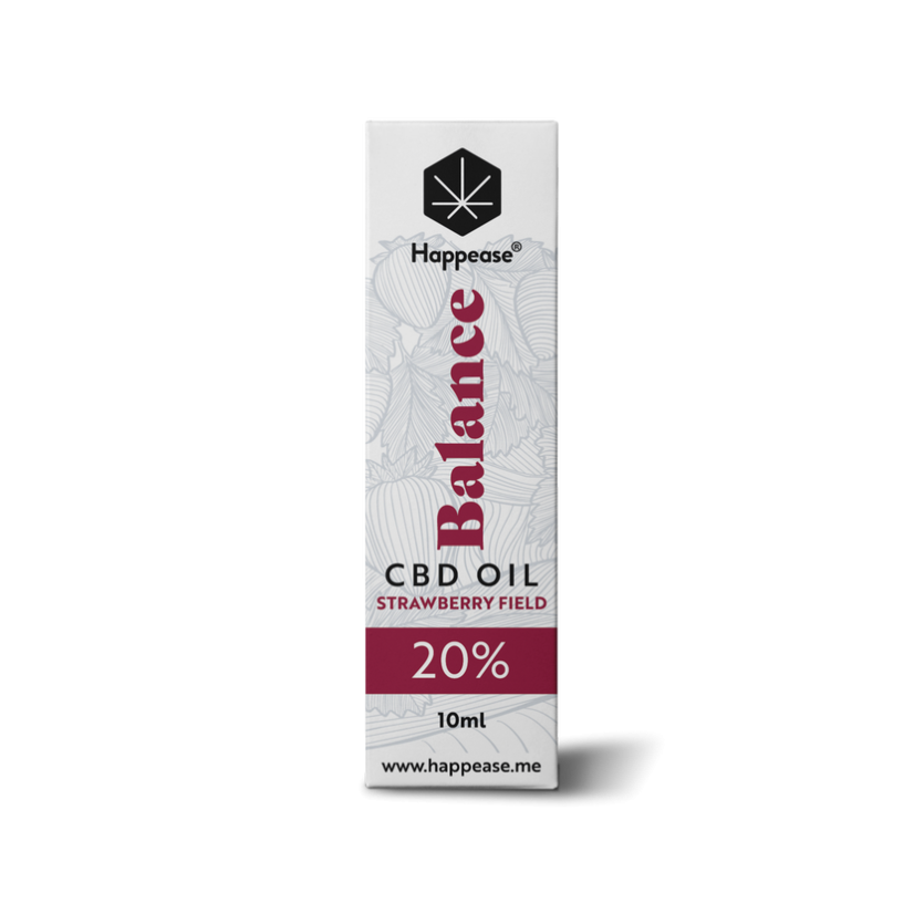 Happease Balance CBD Oil Strawberry Field, 20% CBD, 2000 mg, 10 ml