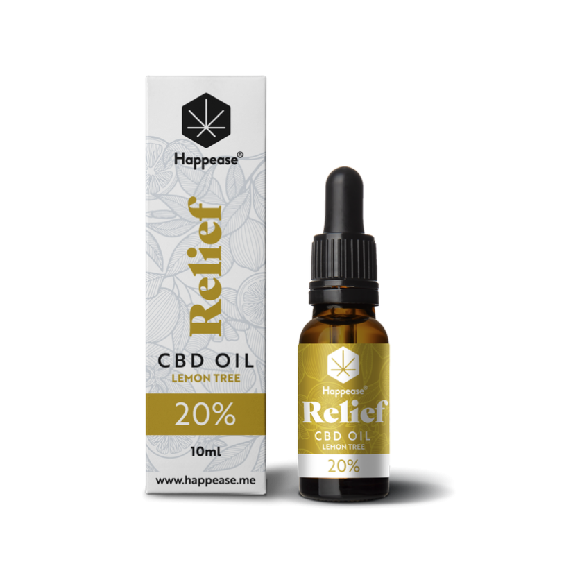 Happease Relief CBD Eļļa Lemon Tree, 20% CBD, 2000 mg, 10 ml