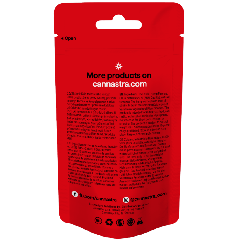 Cannastra CBG9 Flower Lemon Strings 85 % quality, 1 g - 100 g