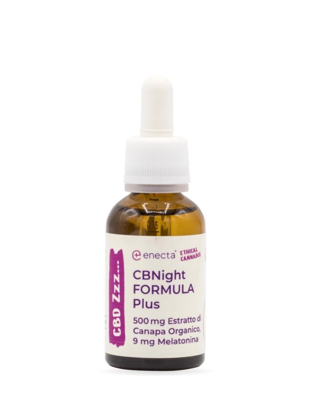 *Enecta CBNight Formula PLUS kaņepju eļļa ar melatonīnu, 500 mg organisko kaņepju ekstraktu, 30 ml