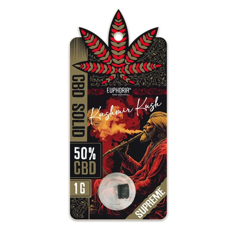 Euphoria CBD cietais hašs Kašmir Kušs, CBD 50%, 1 g