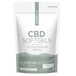 Nature Cure CBD soft gels - 750mg CBD, 30pcs x 25 mg