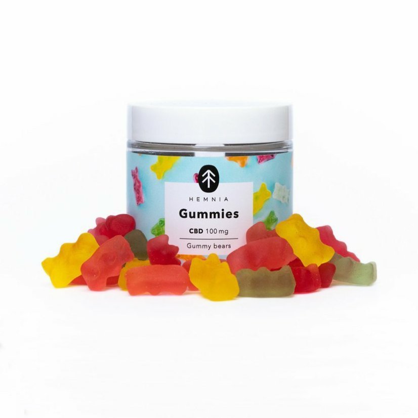 Hemnia CBD gumijas sveķu lāči, ķirši, kivi, ananāsi, zemenes, 100 mg CBD, 20 gab x 5 mg, 45 g