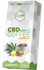 MediCBD Vanilkové kávové kapsle (10 mg CBD) - karton (10 krabiček)