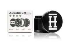HEMPER Anodēta alumīnija garšaugu dzirnaviņas, melnas, 4 daļas, 56 mm