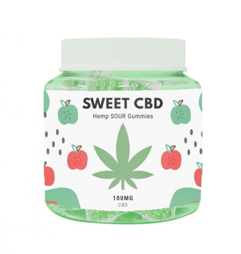 Sweet CBD Gummies 'Sour Apple' 100 mg CBD, 20 gab. x 5 mg, 60 g
