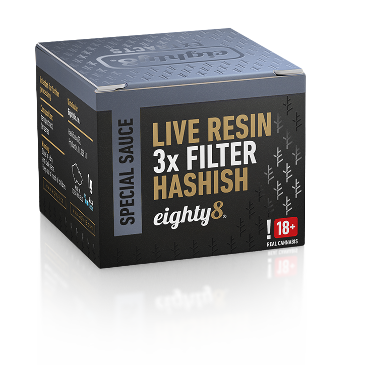 Eighty8 CBD Live Resin 3x filtrs, 42% CBD, 1 g