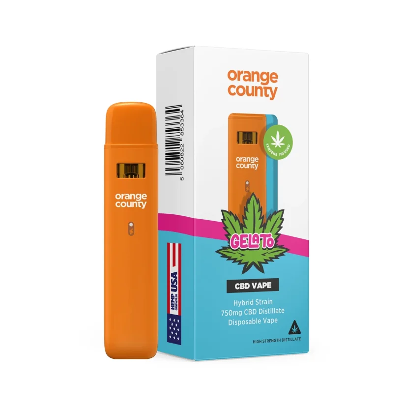 Orange County CBD Disposable Vape Pen Gelato, 750 mg CBD, 1 ml (10  pcs/display)