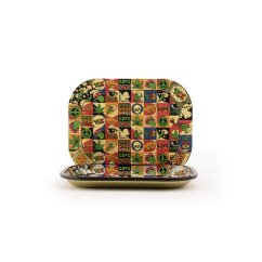 Euphoria Small Rolling Tray Set with Magnetic Cover Groovy - 180 x 140 mm