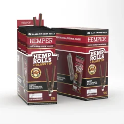 HEMPER King Size Rolls + Glass Tip 2pk - Sweet, Display box 12 pcs