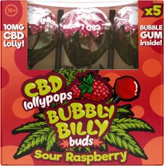 Bubbly Billy Buds 10 mg CBD skābās aveņu konfektes ar košļājamo gumiju iekšpusē – dāvanu kastīte (5 konfektes), 12 kastes kartona kastītē, 1020 g
