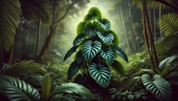 Kava Kava, o albero del pepe, come arbusto alto con foglie verdi a forma di cuore