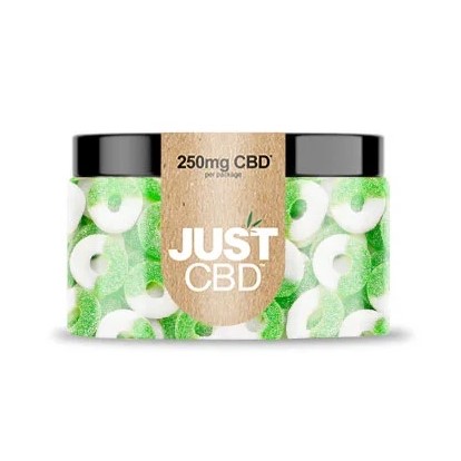 JustCBD Gummies ābolu gredzeni 250 mg - 3000 mg CBD