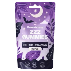 Canntropy CBN + CBD + melatoniini - nukahtumista tukevat purukarkit 30 kpl × 5 mg, 20 g