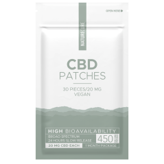 Nature Cure CBD obliži – širok spekter, 450 mg CBD, 30 kosov x 15 mg