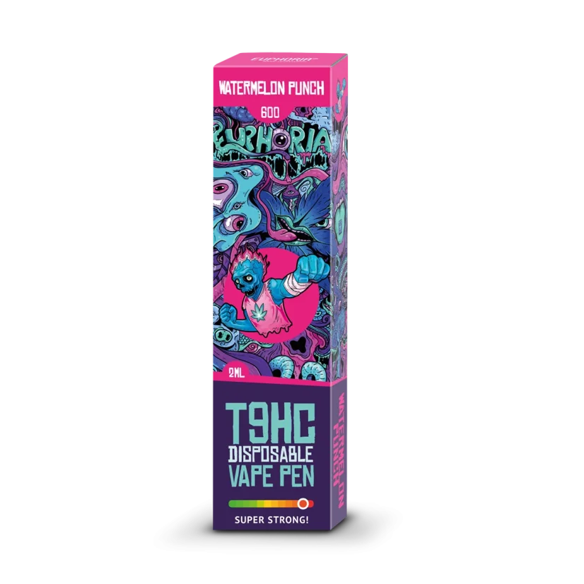 Euphoria T9HC Disposable Vape Pen Watermelon Punch, 2 ml Euphoria T9HC Disposable Vape Pen Watermelon Punch, 2 ml