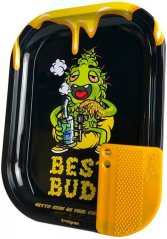 Best Buds Dab-All-Day Nampan Gulung Logam Kecil dengan Kartu Penggiling Magnetik