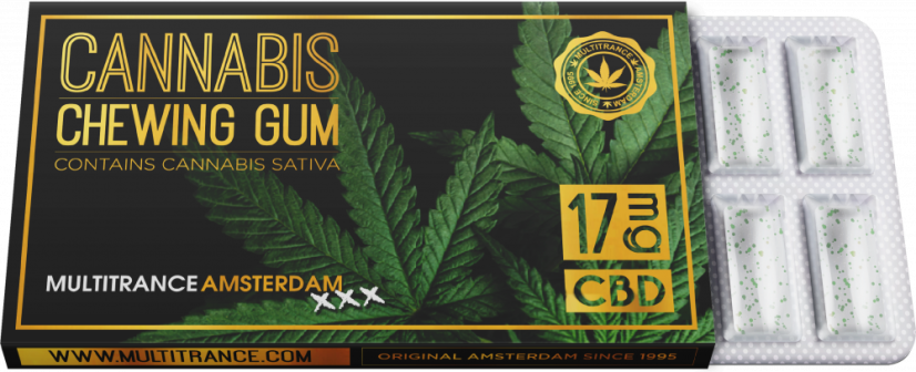 Cannabis Sativa košļājamā gumija (17 mg CBD), 24 kastītes displejā, 408 g