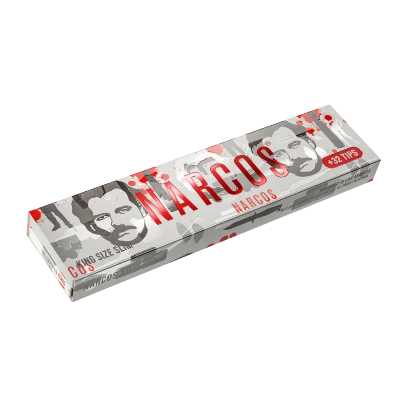 Narcos Limited Edition King Size Slim Rolling Papers + Tips - random design