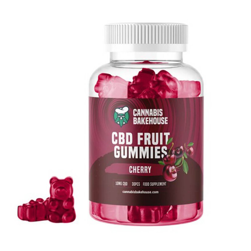 Cannabis Bakehouse CBD Fruit Gummies - Cherry, 30 gab. x 10mg CBD, 60 g