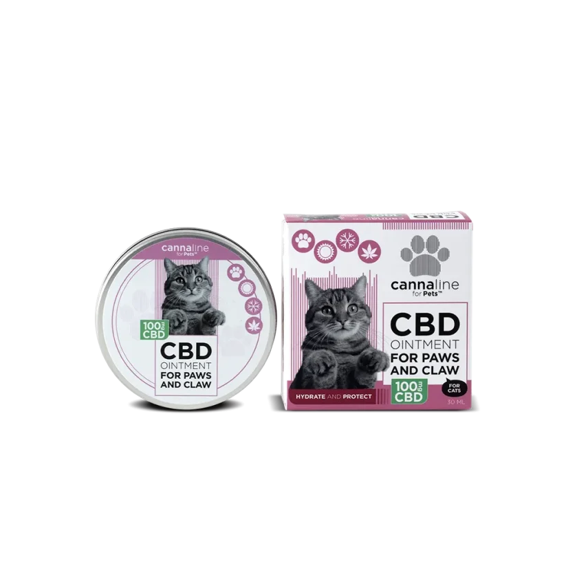 Cannaline CBD ziede ķepām un nagiem kaķiem, CBD 100 mg, 30 ml