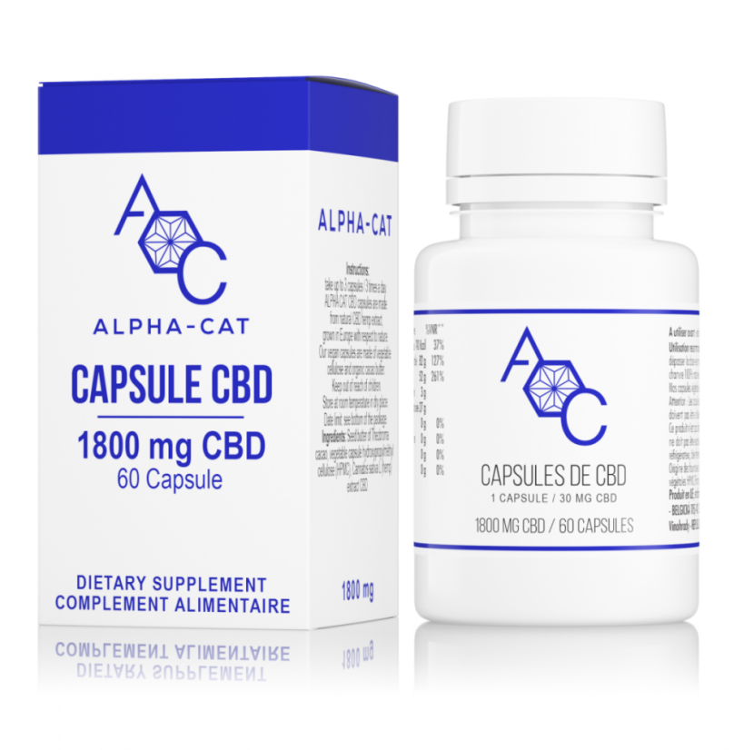 Alpha-CAT CBD kapsulas 60x30mg, 1800 mg, 32 g