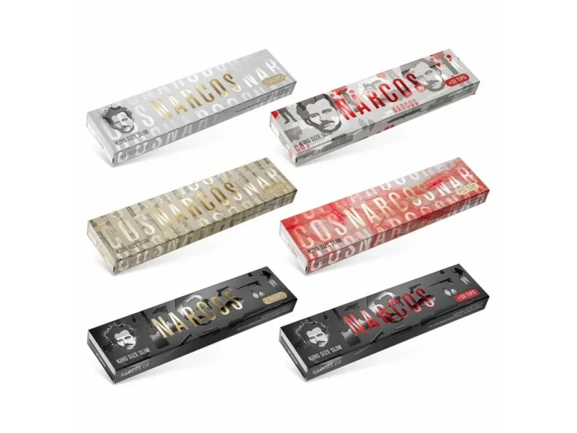 Narcos Limited Edition King Size Slim Rolling Papers + Tips - random design
