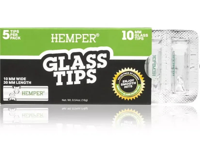HEMPER Glass Filter Tips, 10 mm (10 pcs/display box)