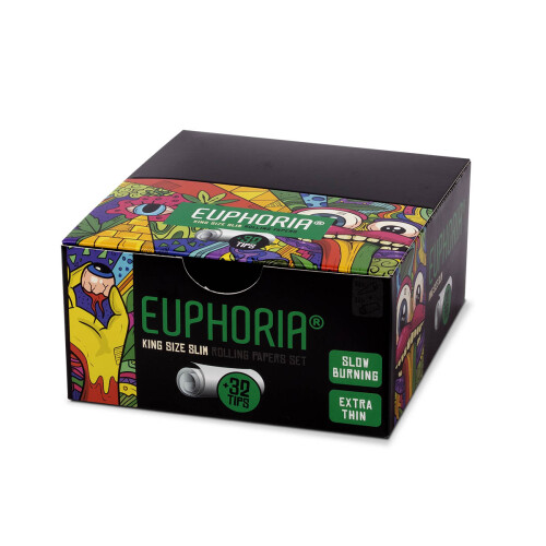 Euphoria Кинг Сизе Слим Вибрант Роллинг Папир + филтери - кутија од 24 ком