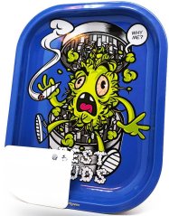 Best Buds Grind Me Nampan Penggulung Logam Kecil dengan Kartu Penggiling Magnetik
