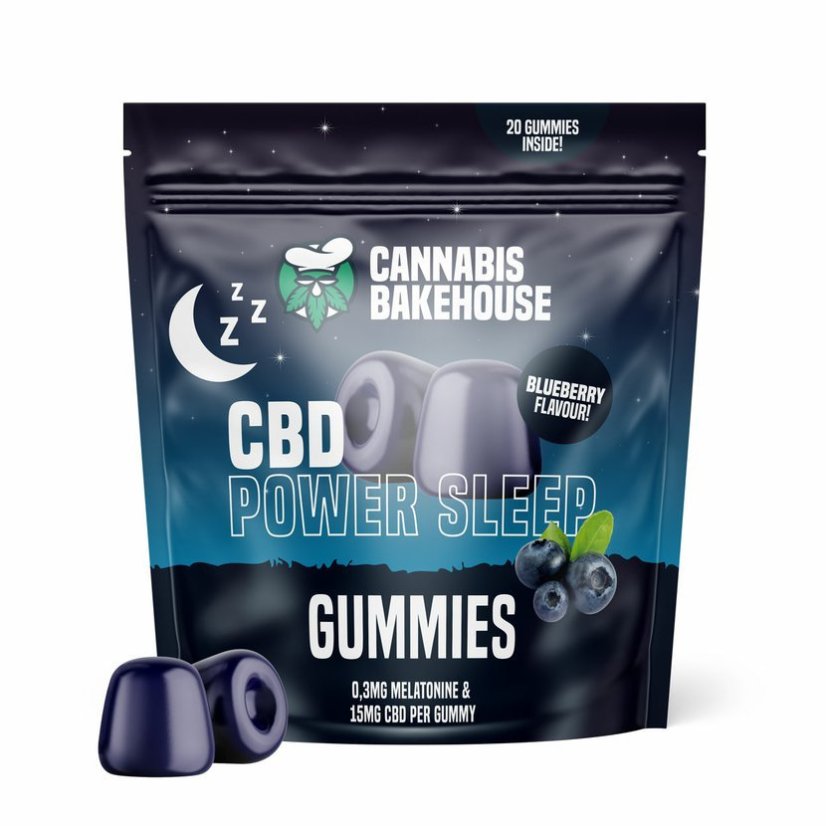 Cannabis Bakehouse CBD Power Sleep Gummies 300 mg, 20 gab x 15 mg CBD, 58 g