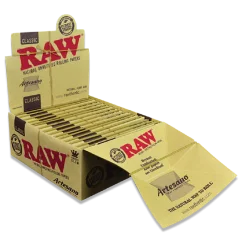 RAW Artesano kingsize slim цигарена хартия + филтри + тава (15бр./дисплей)