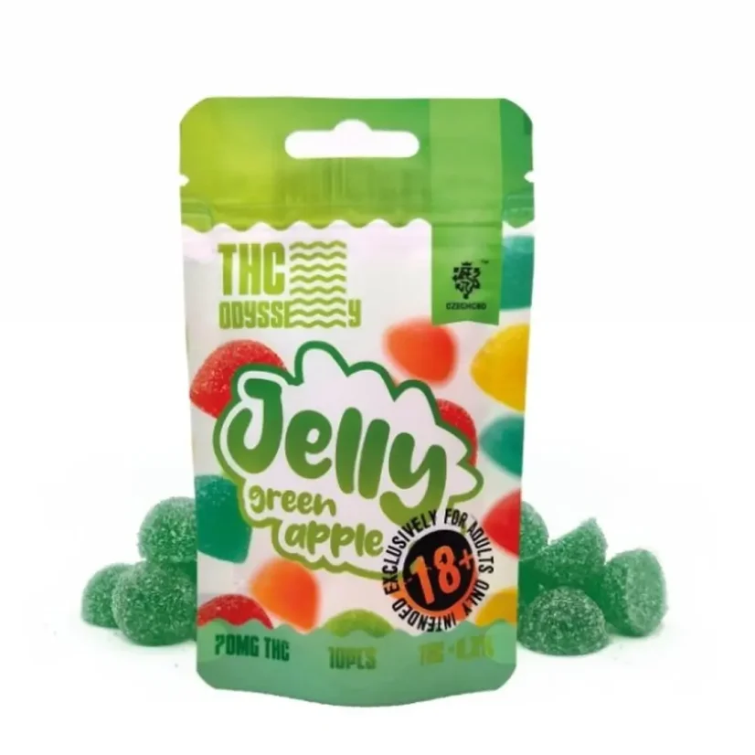 Czech CBD Odyssey THC Jelly Green Apple, 70 mg THC, 10 pcs